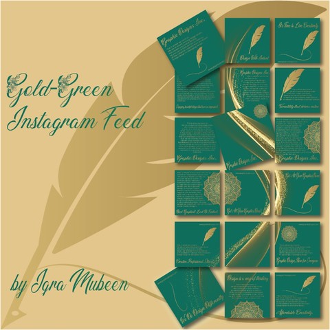 Golden Green Instagram Feed by @iqramubiin