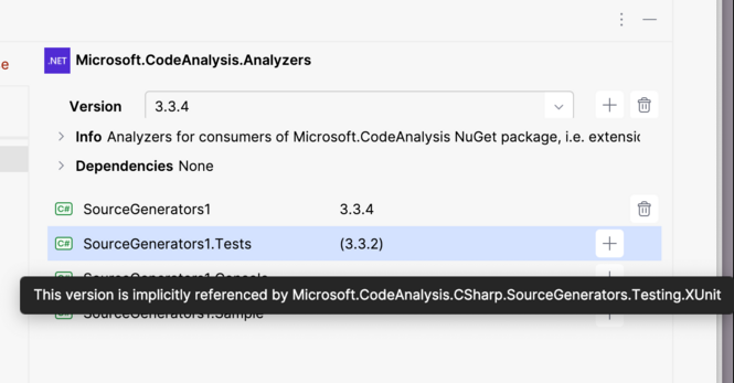 Implicit reference to NuGet package