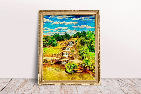 Wichita waterfall wall art