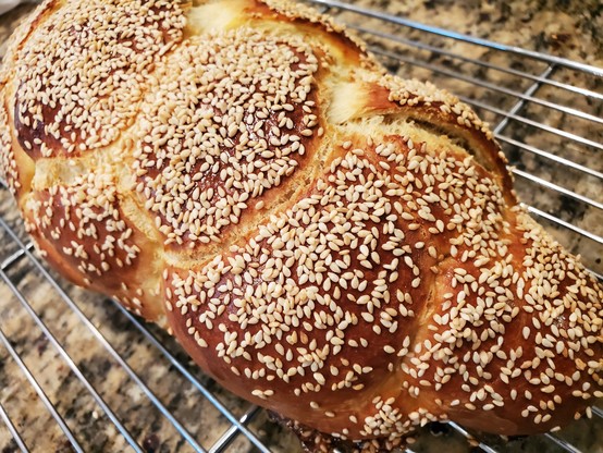 Challah on cooling rack