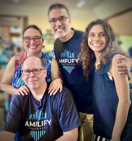Me and my wife posing in a youth camp cafeteria with good friends we’ve known for many years and haven’t seen in a long time.
