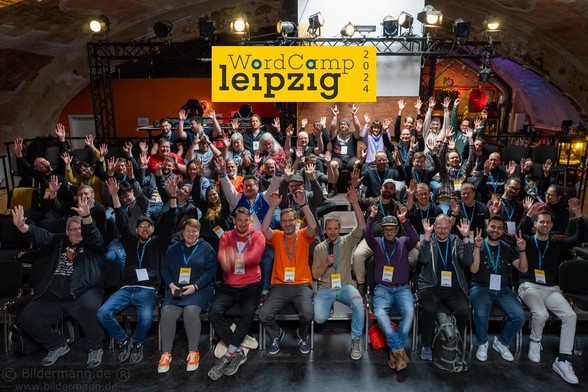 Gruppenfoto mit den Teilnehmern am zweiten WP Meetup Leipzig am 20. April 2024.
