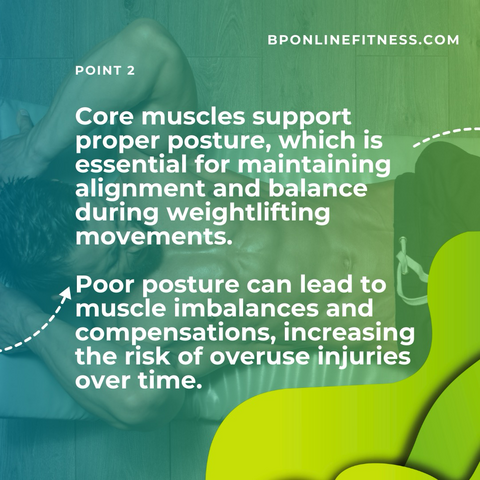 Core muscles support proper posture