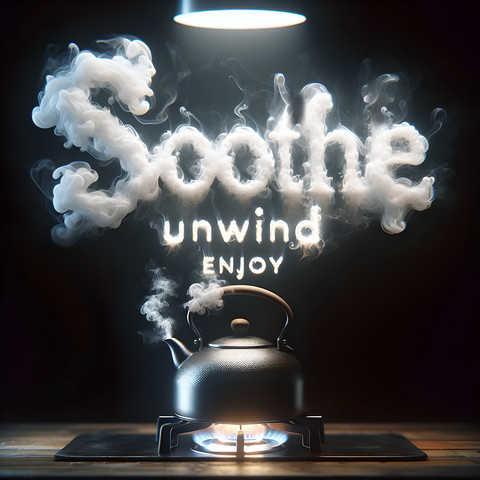 Digitally created with AI, smoke art from a teapot forming the words 'Soothe Unwind Enjoy' with a soft glow in the background.
Image at: 
https://beautifulsunphotography.com/featured/infusion-of-calm-deb-beausoleil.html
See more art & blog at:
https://beautifulsunphotography.com/
https://debbeautifulsunphotography.com/
https://www.zazzle.com/store/beautifulsun_designs
https://debbeausoleil.com
