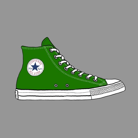 Sketch of a Chuck Taylor All Star shoe.
