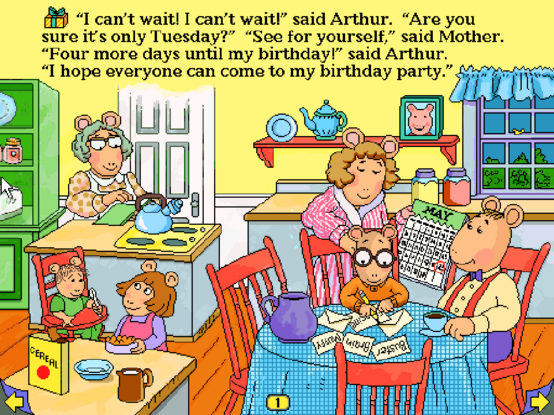 La escena inicial de El cumpleaños de Arturo en versión original.