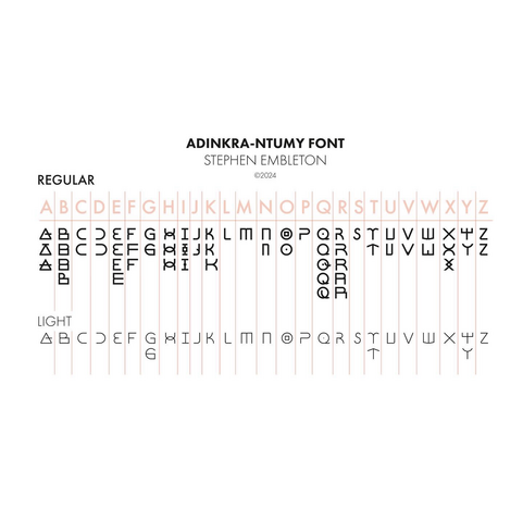 Full typeface display grid 