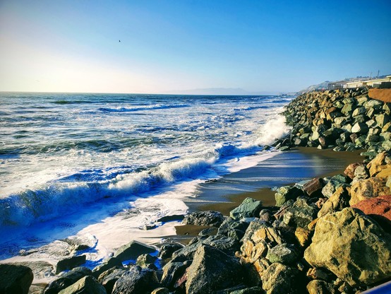 Waves and rocks and foam, always good for soothing the soul.