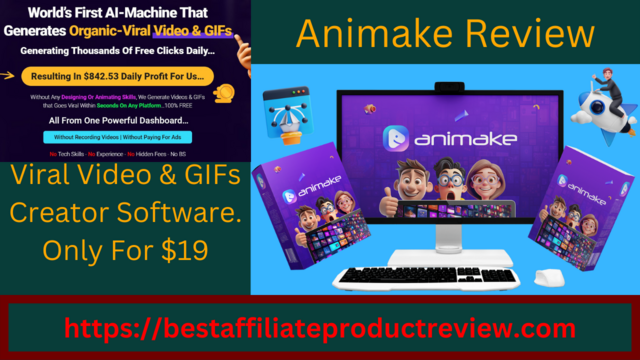 Animake is a state-of-the-art cloud-based viral video and GIF creation software. It's the world's first AI machine that can create organically viral videos and GIFs without any designing or animating skills, It generates thousands of free clicks every day and all from one powerful dashboard.

You don't need any designing or animating skills, Animake uses AI to create videos and engaging GIFs, that go viral in seconds on any platform. It also includes a 30-day money-back guarantee and step-by-step video training. So rest assured, you can purchase it for ‍a one time fee.