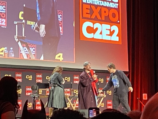 Kevin and Jay prepping for audience questions.