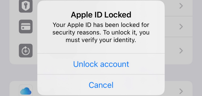 Apple ID Locked
Your Apple ID has been locked for security reasons. To unlock it, you must verify your identity.