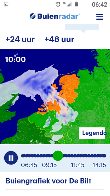 knmi heeft nl ipv groen oranje gekleurd. Op de kaart. 