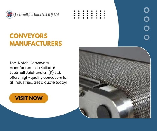 Top-Notch Conveyors Manufacturers in Kolkata! Jeetmull Jaichandlall (P) Ltd. offers high-quality conveyors for all industries. Get a quote today! Visit: https://wiremeshes.com/conveyor.html
