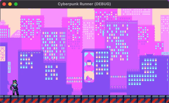 Cyberpunk Runner game in Godot