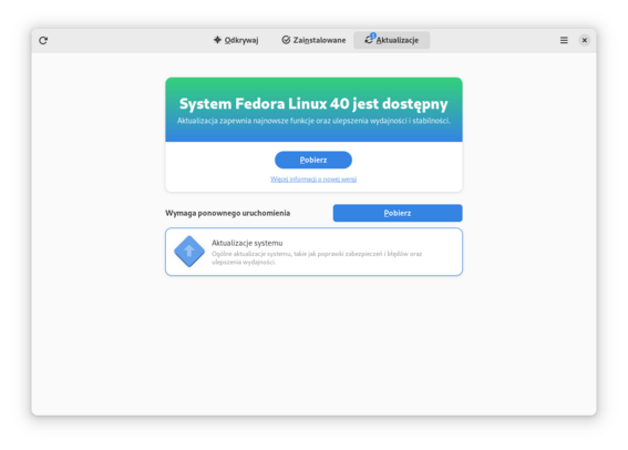 Fedora Linux 40 OS is available to update