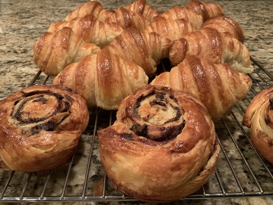 Croissants on the cooling rack