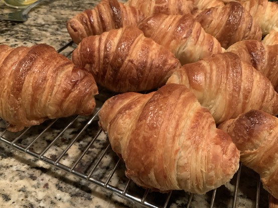 Croissants on the cooling rack.