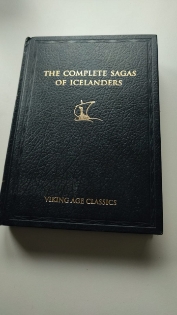 photo of a tome of The Complete Sagas of the Icelanders. 