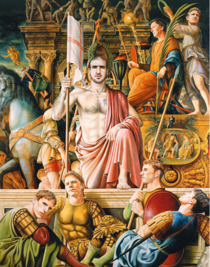 A painting of Eric Cantona, inspired by the Manchester United striker's 'resurrection' as he got his career back on track in 1997.