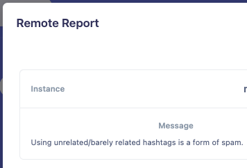 Remote report about hashtags