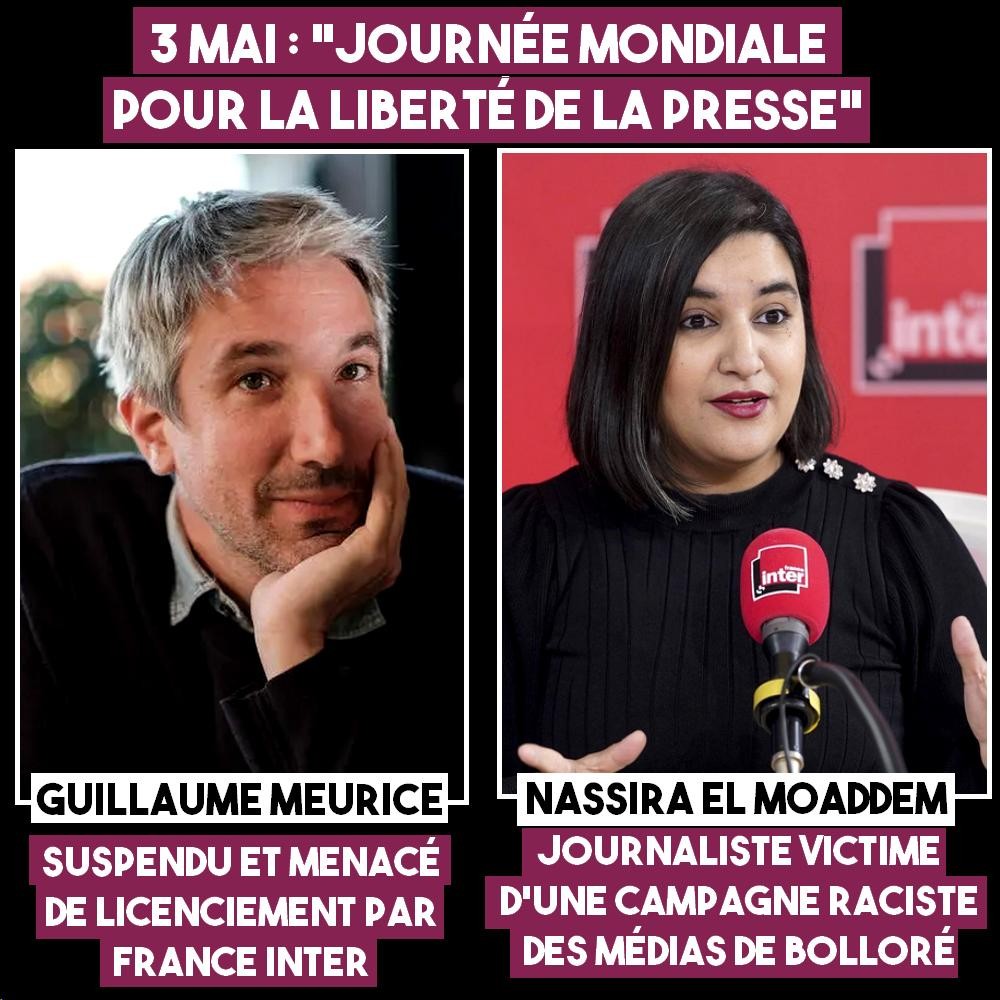 Guillaume Meurice et Nassira El Moaddem vive une Journée mondiale pour la liberté de la presse un peu particulière