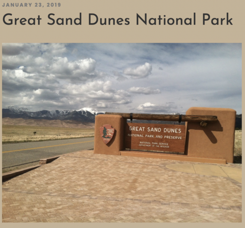 Pam Portland's blog post titled "Great Sand Dunes National Park"