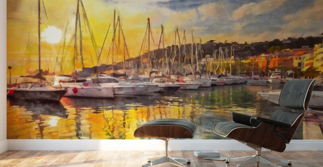 French Riviera Sunset Reflections