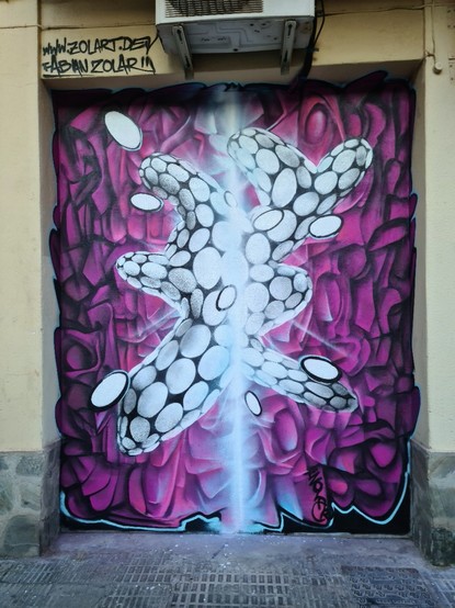 Abstract graffiti transformation and organism mural painting by Fabian Zolar, aerosol mtn94 spraycans and other leftovers, Graffiti Street Art in Valencia 2024