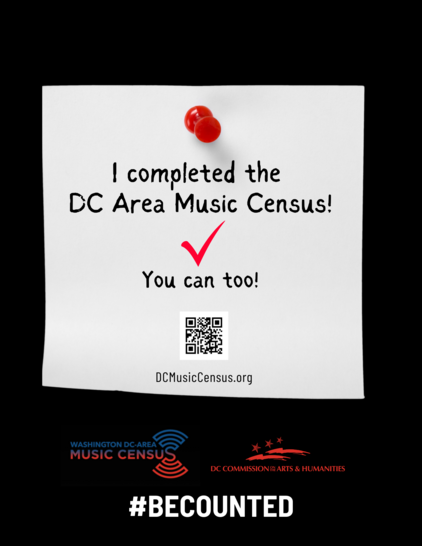 Post-it: I completed the DC Area Music Census! You can too! https://DCMusicCensus.org/
#becounted
