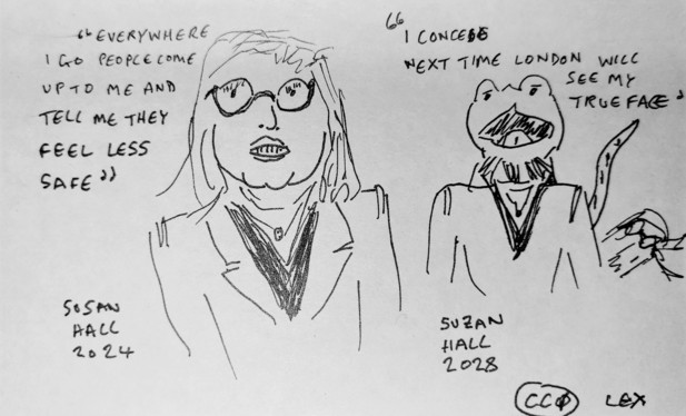 Susan Hall comes out of the lizard closet 