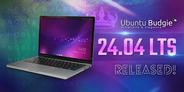 This image shows a laptop computer running Ubuntu Budgie 24.04 LTS