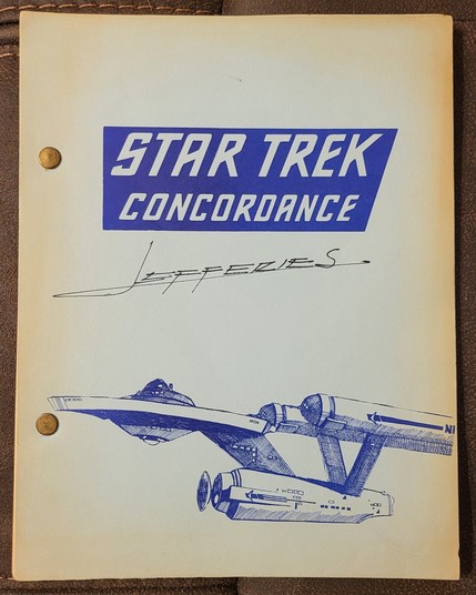 A photo of the cover of the Star Trek Concordance with the autograph "Jefferies".