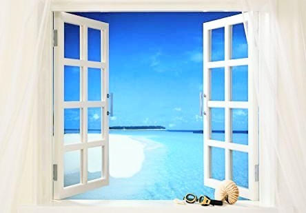 Window open upped to ocean view 