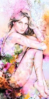 Pastel whimsical woman 