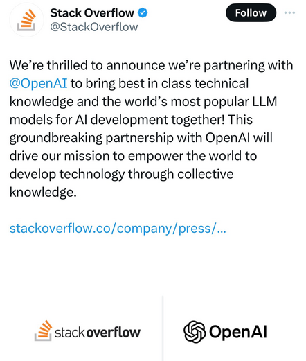 OpenAI stack overflow partnership 