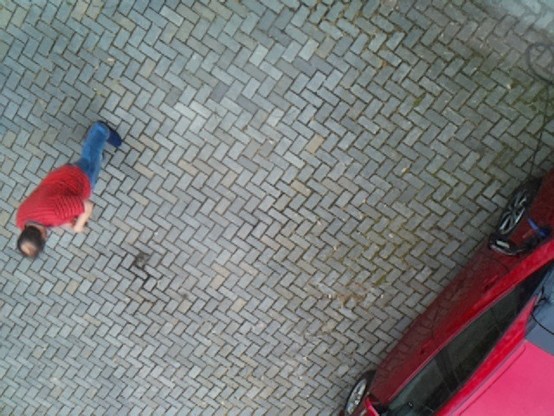 Me cleaning up my driveway from my webcam.  You totally can't see my bald spot.  Totally.