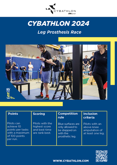 Factsheet on Leg Prosthesis Race Tasks for CYBATHLON 2024