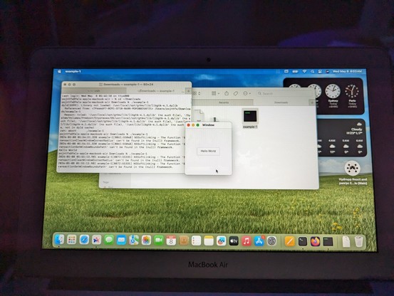 macOS 14 running the built binary