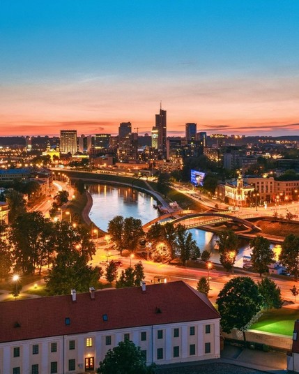 Golden  hour in Vilnius, Lithuania