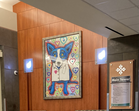 George Rodrigue Blue Dog hospital painting 