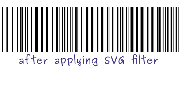After applying the SVG filter: proper barcode look!