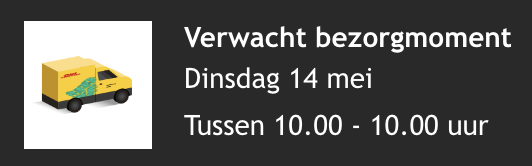 DHL melding bezorgmoment tussen 10:00 en 10:00 uur
