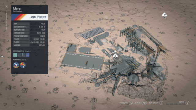 Neue Karten oder auch MAPS sind nun in Starfield.
Hier Cydonia auf dem Mars