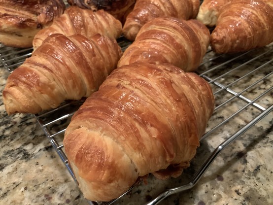 Croissants on cooling rack