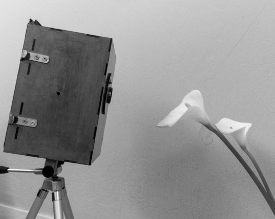Photo of a homemade pinhole camera