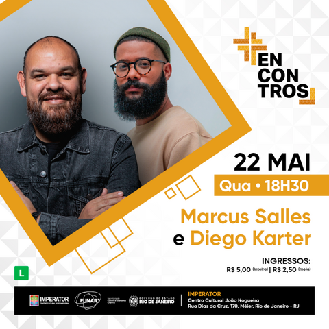 O Mais Encontros de 2024 terá como anfitrião o cantor Marcus Salles, ex-membro do Quatro por Um, e Diego Karter, que já fez outras edições. Foto: Divulgação.