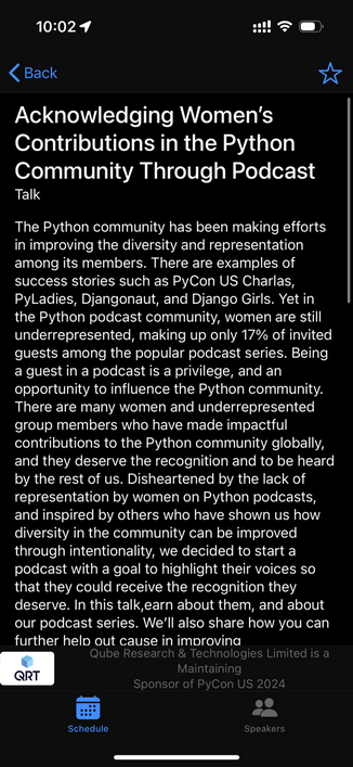 Calling all #PyLadies! Some amazing @pyladies@fosstodon.org - @mariatta@fosstodon.org @terezaif@vis.social @cheukting_ho@fosstodon.org @georgically@fosstodon.org - are highlighting the amazing contributions of women in #Python today at #PyConUS at 17:15 ET in Hall C! 

And yes talks are recorded so you can watch after the fact. 