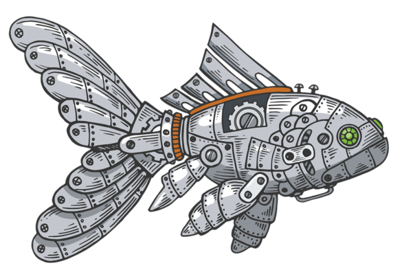 Image of a mechanical fish (© alexpokusay, 123RF.com)