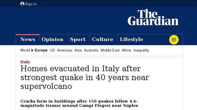 CampiFlegrei rocks SW of Campania, Italy
Headlines The Guardian 2024 May.21