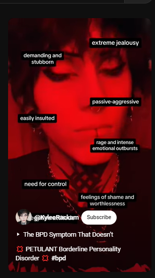 Petulant BPD is one of the four subtypes of Borderline Personality Disorder. I discuss Quiet BPD a lot, which is the subtype where most of the behaviors are directed inwardly and are internalized. Petulant is the exact opposite. Note that not all psychs use the subtypes. They started off essentially as pop psychology terms, yet some professionals have slowly started integrating them into their therapeutic modalities. #bpd #bpdawareness